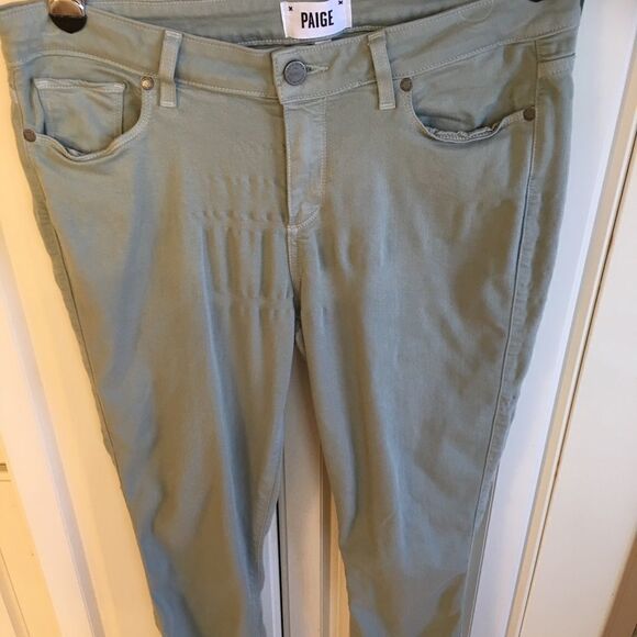 Paige Misty Green Jeans - Picture 1 of 4